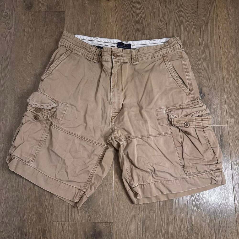 Polo Ralph Lauren Cargo Shorts Size 36 Tan Beige Chino